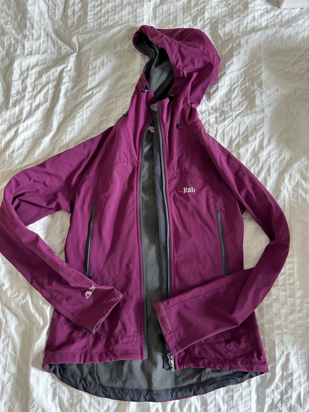 Rab Women's Hooded Softshell Jacket in Plum
